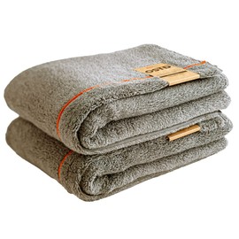OSTD Plus Bath Towels, Set of 2, Gray, Fuwafuwa Approx. 23.6 x 47.2 inches (60 x 120 cm), Fashionable, Good Design Award, Dull Color, 8 Colors to Choose from, Fluffy, 100% Cotton