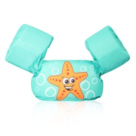 Kid Swim Vest Swim Life Jacket 30-50 Pounds Arm Band Swimmimg Aid Floats Toddler Swim Vest for 30-55 lbs Boys and Girls Child (Green-2)