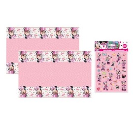 Minnie Mouse Party Supplies Extravaganza! Exclusive Minnie Mouse Party Bundle: 2 Tablecloths, 100 Stickers – Perfect for Birthdays & Events – Ultimate Decoration Kit!