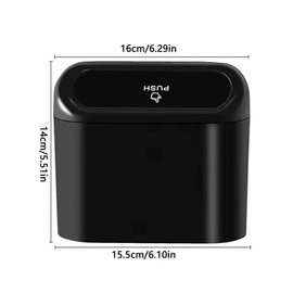 AIMALL Multifunctional Car Trash Can with Spring Lid, Foldable Hanging Storage Box for Car Seats and Doors, Compact Garbage Bin 6.1x5.51x6.29 inches