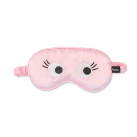 Fisura – Schlafmaske „Augen“ in Rosa. Weiches, komfortables Accessoire für erholsamen Schlaf, mit elastischem Band. Perfekte Geschenkidee für Reisende. Maße: 20 x 10 cm.