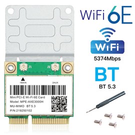 WiFi 6E Half Mini PCI-E WiFi Network Card 802.11AX AC MPE-AXE3000H 2.4GHz 5GHz 6GHz 5400Mbps Wireless Card BT5.2 MU-MIMO Mini PCIe Wi-Fi 6E Adapter OFDMA vPro for Windows 10/11 PC Laptops