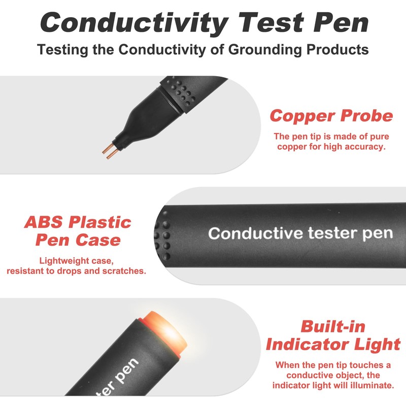 YOUBLAO Conductivity Test Pen, Non Contact Voltage Tester Pen, Grounding