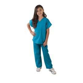 Natural Uniforms Childrens Scrub Set-Soft Touch-Role Play Costume Set (Teal, 5/6)