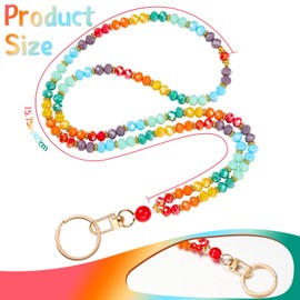 Ornaland Teacher Lanyard Beaded Lanyards for id Badges for Women Nurse Student Office Leisure or As a Gift(Multicolor)