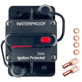 Xipupoo Car Circuit Breaker 250 Amp 12V - 48V DC with Manual Reset Switch Button for Boat Trolling Motor Marine ATV Trailer Vehicles Stereo Audio Electronic Battery Solar System Inline Fuse Waterproof