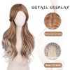 Wepwcod Long Wave Brown Wig Fancy Dress Synthetic Wig for