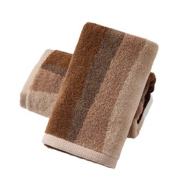 HEAVYWOOD Colorful Hand Towels 2pcs 100% Cotton Reversible, Soft & Absorbent Decorative Hand Towel for Bathroom Clearance (Brown, 2Packs)