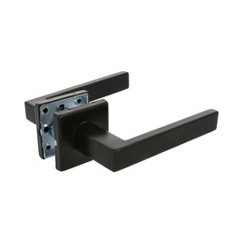 Amig - Door Handle Set with Inner Rosette for Doors | Model SUKI | 54 x 54 mm | 8 mm Square | Elegant and Simple Design | Stainless Steel Black
