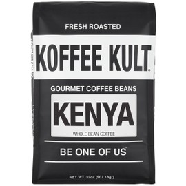 Koffee Kult Limited - Kenya Coffee Beans Whole Medium Roast - 100% Single Origin Direct Trade Arabica Beans - Fresh Artisan Roasted (Kenya, 32oz)