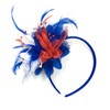 Union Jack Royal Blue White and Red Flower Feather Hair