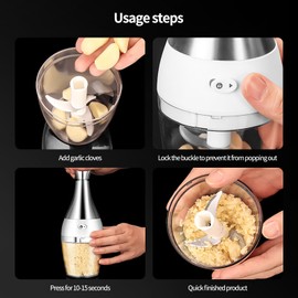 Mini Multi-Functional Stainless Steel Deluxe Cutter Garlic - Easy to Clean, for Chopping Garlic, Onions, Potatoes, Peppers