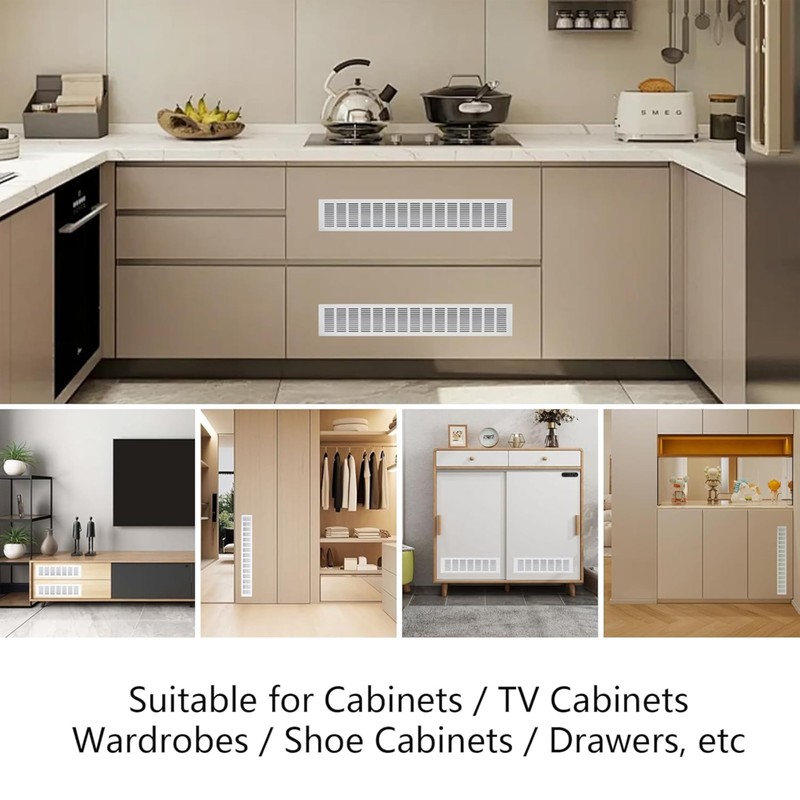 2pcs Cabinet Furniture Vent Covers,Louvered Ventilation Cover,Aluminium Alloy Ventilation Grille,Rectangle