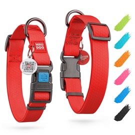 WAUDOG Dog Collar Waterproof Adjustable Dog Collar Large Dog Collar Small Dog Collars & Puppy Collar with Plastic Clasp