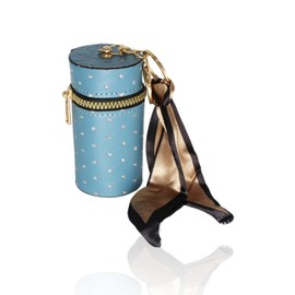 Jinweixb Lipstick dispenser, perfume lip gloss nail polish storage box, with silk and key clasp, can be hung on any lady's bag, blue