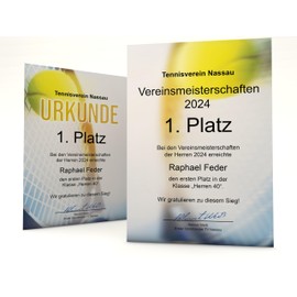 Certificate Paper "Tennis" | Both Sides with 2 Designs | for Certificates | DIN A4 190 g/m² | Free Print Templates | Modern Design | Blank Certificate (10)