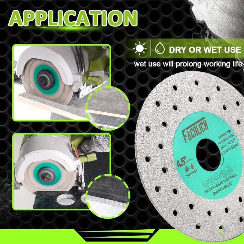 FACHLICH Rock Slab Grinding Disc - 5inch Glass Cutting Discs