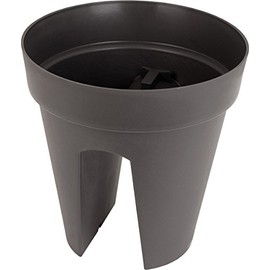 Artevasi Balcony Flower Pot Capri Anthracite Practical Fixation Suitable for Railings up to Thickness 6.5 cm