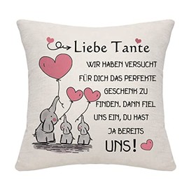 Bommex Gift for our aunt cushion cover for our aunt gift for aunt from niece nephew aunt cushion cover from niece nephew aunt birthday gift (our aunt)