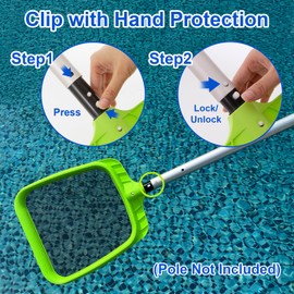 Sepetrel Pool Skimmer Net - Professional Heavy Duty Reinforced Frame Nylon Flat Leaf Rake Net,for Spa Pond Swimming Pool, Cleaning Supplies and Accessories, (Pole Not Included)