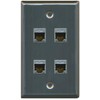 RiteAV CAT 6A 4 Port Shielded Cat6a Wall Plate 1