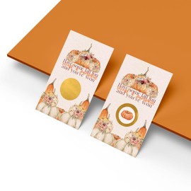 Rustic Pumpkin Scratch Off Cards, Thanksgiving Party Games for Adults, Fall Showers, Raffle Tickets, Friendsgiving Favors, 30 Pack