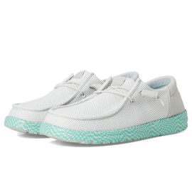 HEYDUDE Women's Wendy Funk Warped Geo, Grey/Aqua, 11 Medium