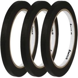 DOAY 3 Pack Black Painters Tape - Masking Tape 0.25 Inch Wide - Multi-Surface, Smart Adhesion, Indoor & Outdoor - 270FT Total - Paint Tape for DIY, Labeling, Art, Car, General Purpose (#3910)