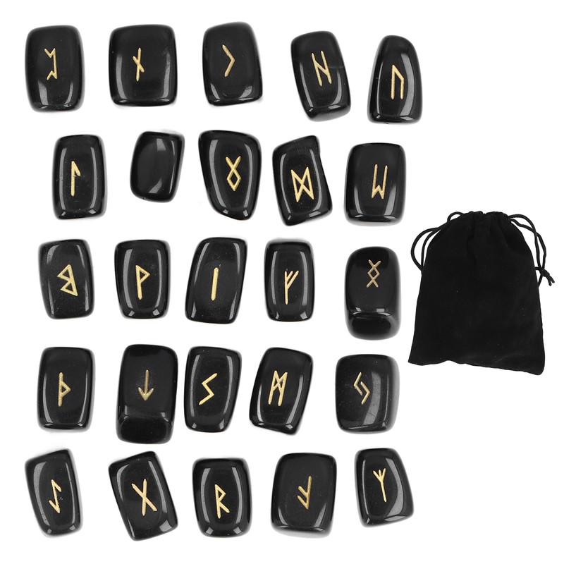 Rune Stones Ancient Rune Fine Workmanship Stylish Appearance Obsidian Material