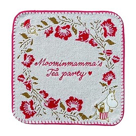 Marushin Moomin 1405039100 Mini Towel, Moomin, Mama's Tea Party, Handkerchief, 100% Cotton, Antibacterial, Odor Resistant, Cute, Present, Gift, Birthday