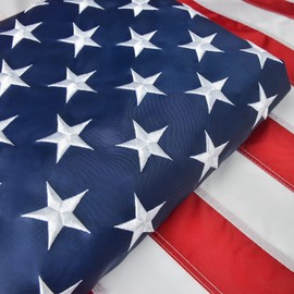 American Flag 2.5x4 FT, US Flag USA High Wind with Embroidered Stars, Sewn Stripes, Brass Grommets, Durable USA Flag Outdoor Outside