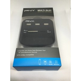PNY Multi-Slot USB & Flash Card Reader (P-UBSDRDR21K-RF) NEW Factory Sealed