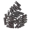 jojofuny 100 Pack 35mm Dark Brown Wooden Clips Food Sealing