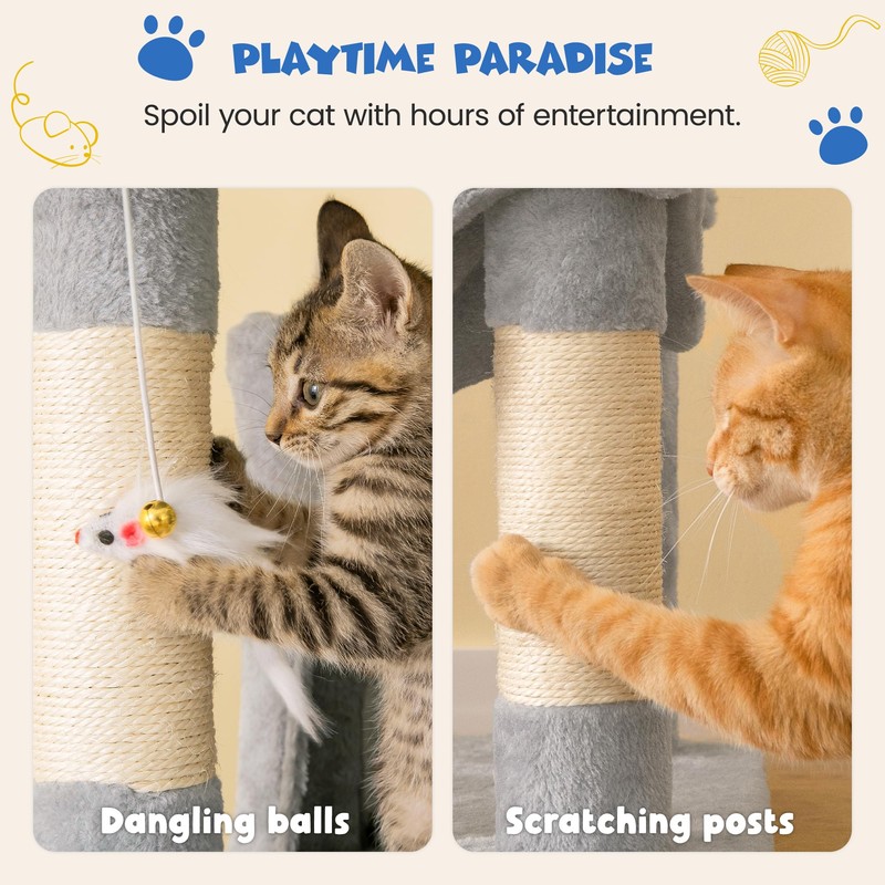 MWPO 63.8 inches Multi-Level Cat Tree for Large Cats with