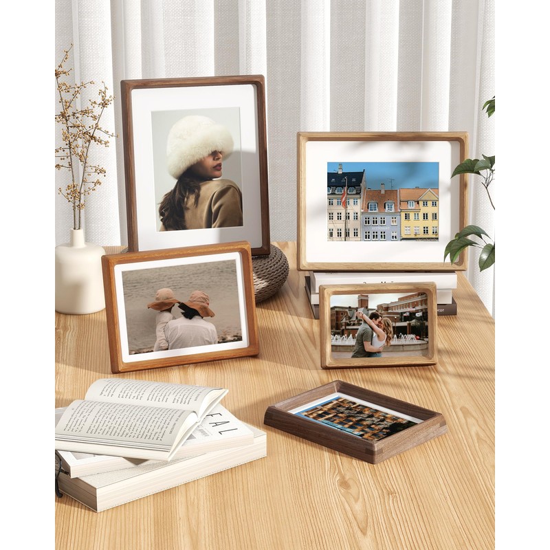RICHFOCUS 8.5x11 Picture Frame USA-Sourced Natural Walnut Solid Wood Photo