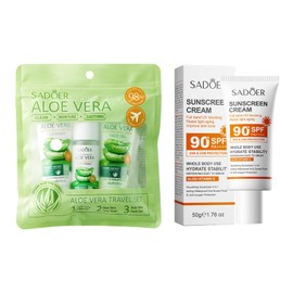 IZBEAUVO-ALOE VERA skin care set & face suncreen for travel skincare kit 4pcs