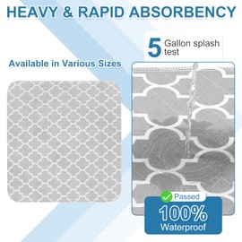 OUTCREATOR® Washable Bed Pads 34" x 36" (Pack of 4), Incontinence Mattress Protector, Anti-Slip Waterproof Underpads for Adults Kids Elderly Pets, Absorbency & Reusable Bedwetting Pads (Gray)