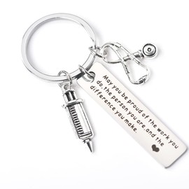 Doctors Nurses Keychain Gifts for Birthday Nurse Day Gift Inspirational Key Ring for Nursing Medical Students Graduation Gifts for Women Men Male Nursing Dr Medical Elements Keychains