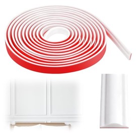 20FT x 1.1 Inch Peel and Stick Chair Rail Moulding for Walls White Self Adhesive Flexible Border Trim Wall Decoration Molding Trim for Mirror, Window Frame and Home Decoration