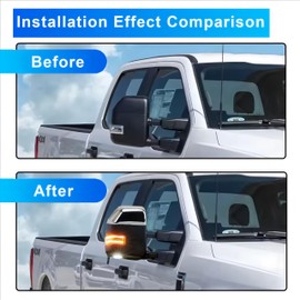 Chrome Rear View Mirror Cover Compatible with Ford F-Series (2017-2025) F250 F350 2017-2022 F450 F550 Snap-on Towing Accessories(silver)