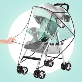 Hysagtek Rain Cover for Pushchair Stroller Buggy Pram Rain Cover for Stroller Baby Stroller Rain Cover with Nylon Waterproof Zipper Travel Weather Shield Raincover