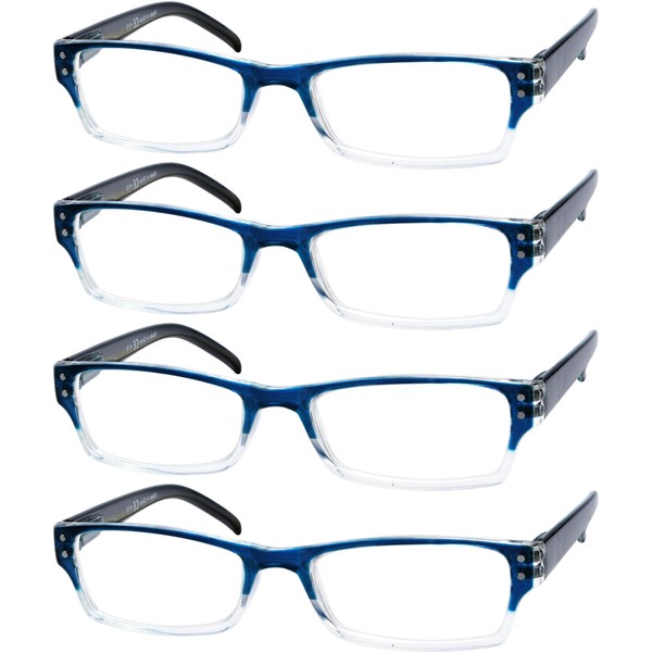 Eyekepper 4 Pack Classic Reading Glasses for Women and Men