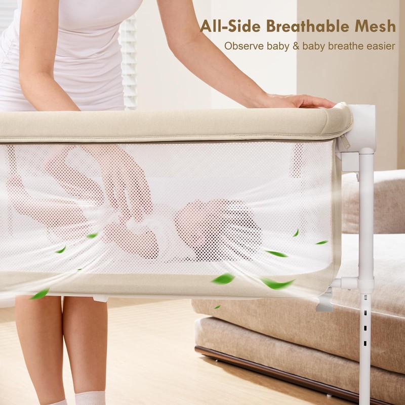Taylengrow Baby Bassinet Bedside Sleeper - All-Mesh Design, Portable Bedside