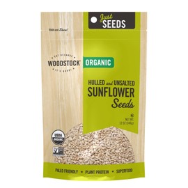 Woodstock Organic Hulled Sunflower Seeds 12 Ounce Non GMO Protein Fiber Snack