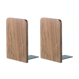 Muso Wood Wood Bookends,8*13cm (1 Pair) (Walnut)