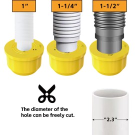 YMS Washing Machine Drain Outlet Plug, Silicone Sealing Plug for 1" ~ 1 1/2" Inlet Pipe, Durable & Easy to Install, Sewer Seal Coupler for Washing Machine Box (2" Outlet)