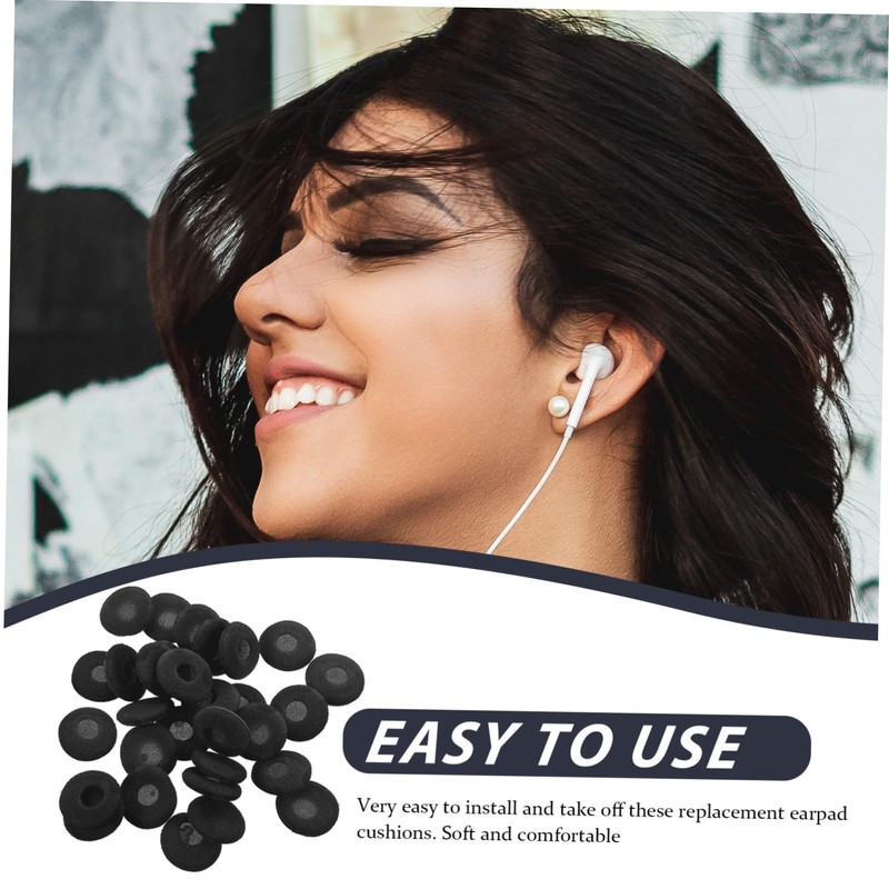 TEHAUX 50pcs Earphone Covers Fit Earbuds Cover Replacement Pads for