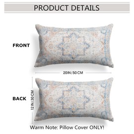 Snylcce Boho Throw Pillow Covers Set of 2 Seashell Antique & Vintage Design, Double-Sided Pattern - 30x50 cm Soft Cushion Covers for Garden Couch, Sofa, Bed - Decorative 12x20 Inch Pillowcases