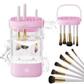 Makeup Brush Cleaner, Electric Makeup Brush Cleaner, Deep Cleansing Brush/Sponge, Compatible with Multiple Sizes, IPX7 Waterproof and Silent, Home/Travel Portable Cleaner Set