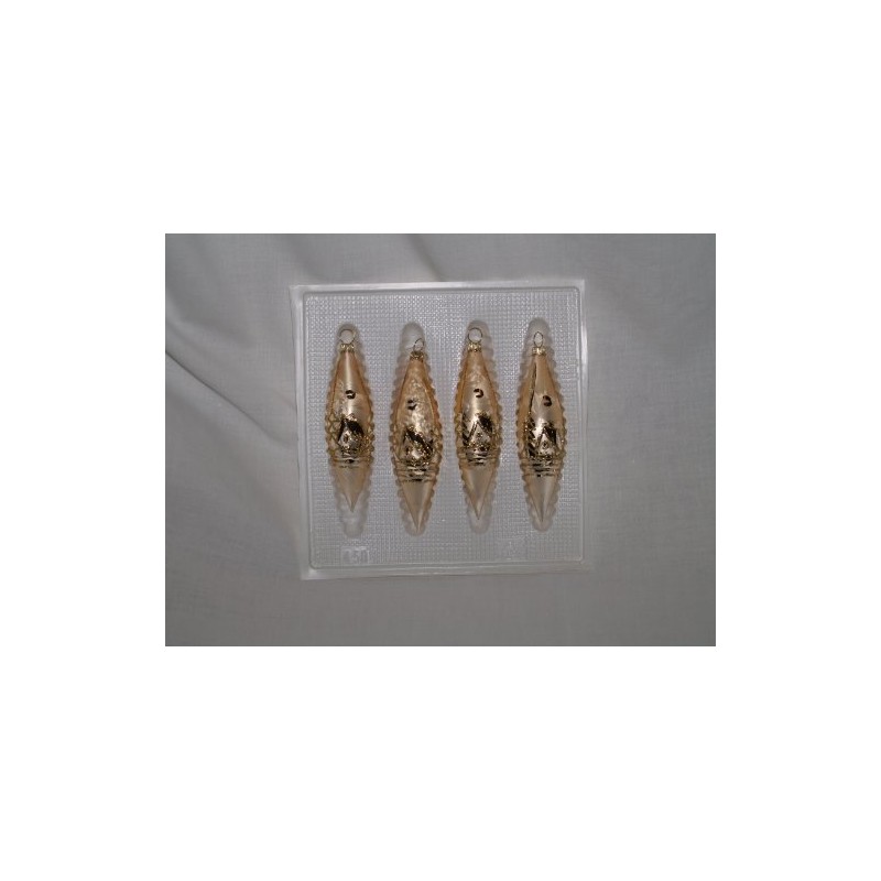 Jingle Bells Lauscha Christmas Tree Bauble Olive Champagne/Gold Winter Landscape